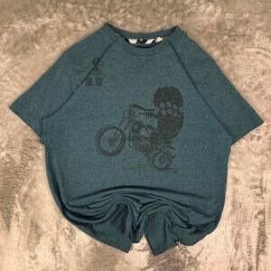 Shawn White Teal Monster On Motorcycle Graphic T-shirt Size XL
